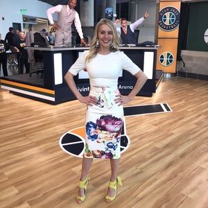 Ted Baker white sleeved floral dress